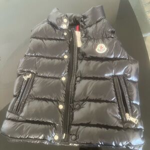 Moncler Kids Shiny Black Puffer Vest